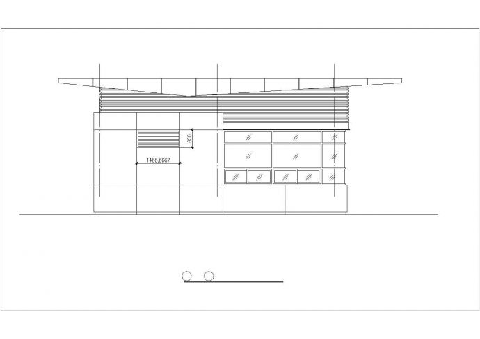 厂房入口cad门卫室建筑设计施工图_图1