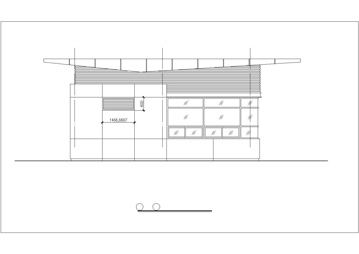 厂房入口cad门卫室建筑设计施工图