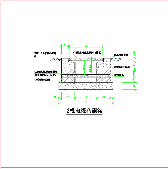 电缆沟大样及电缆沟盖板CAD图纸_图1