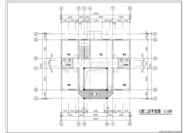 创业农庄L型别墅设计cad建筑施工图-图二