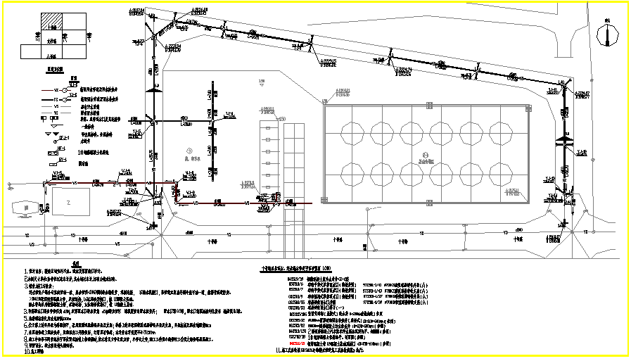 【天津】某石化公司厂区室外给排水cad规划设计图
