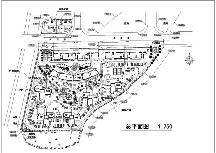 某小高层住宅区规划CAD设计平面图_图1