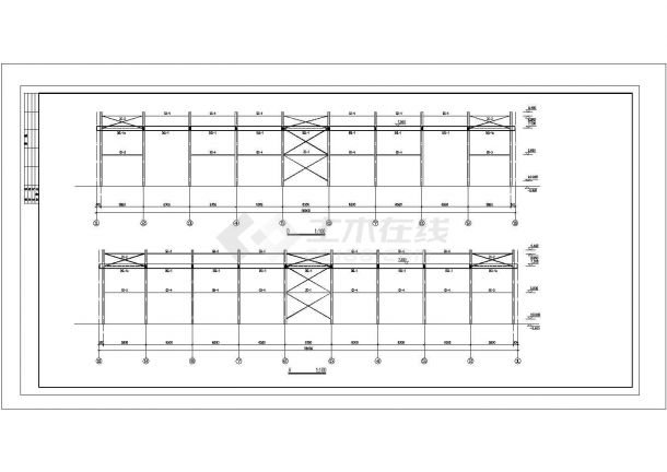 某钢结构厂房（10t吊车）结构设计图纸-图一