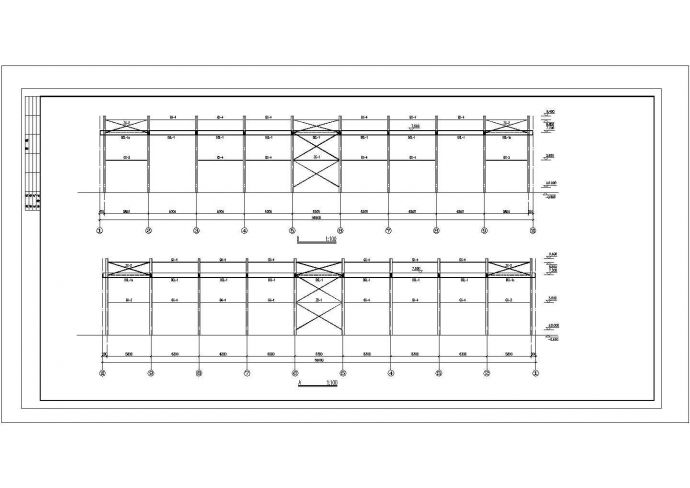 某钢结构厂房（10t吊车）结构设计图纸_图1