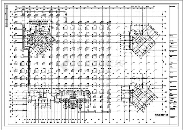 地下单层框架剪力墙结构车库结构施工图-图二