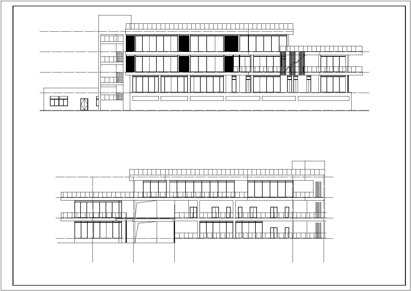 某局部4层框架结构山地会所施工图