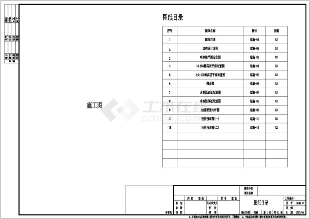 住宅小区项目污水处理池结构施工图-图一