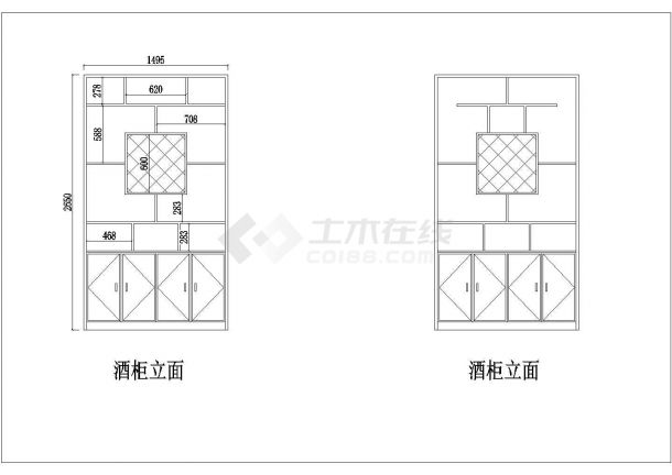 现代简约风格三室两厅室内装修设计图纸-图一