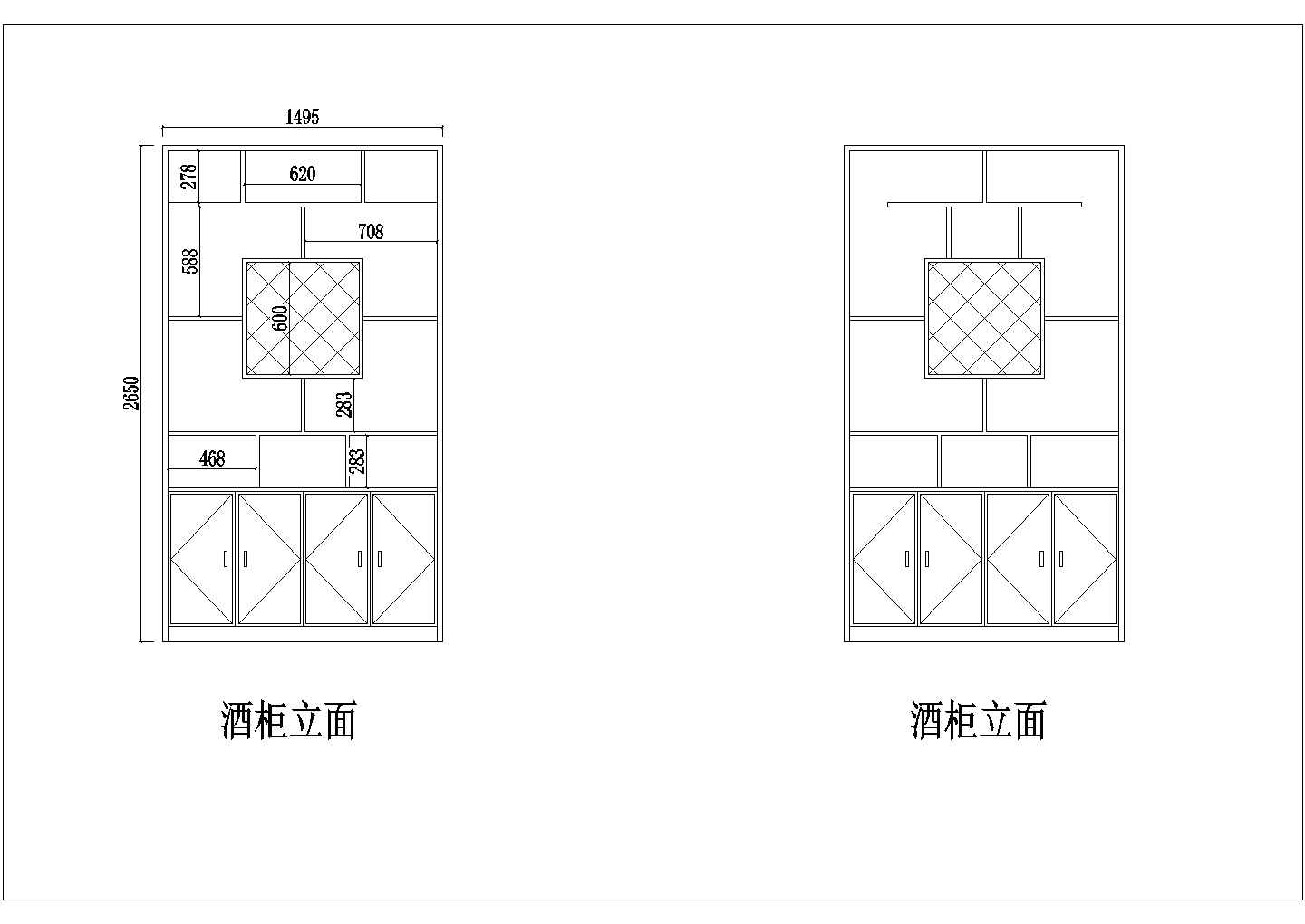 现代简约风格三室两厅室内装修设计图纸