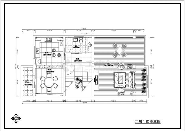 某住宅全套室内设计装修CAD施工图纸-图二
