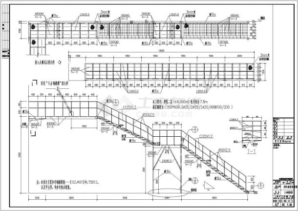 某地室外消防钢楼梯结构设计施工图-图二
