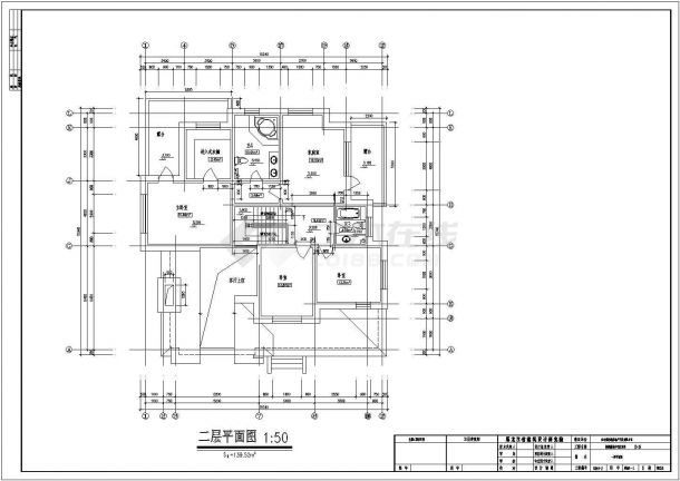 二层邻水别墅建筑施工图，含效果图-图一