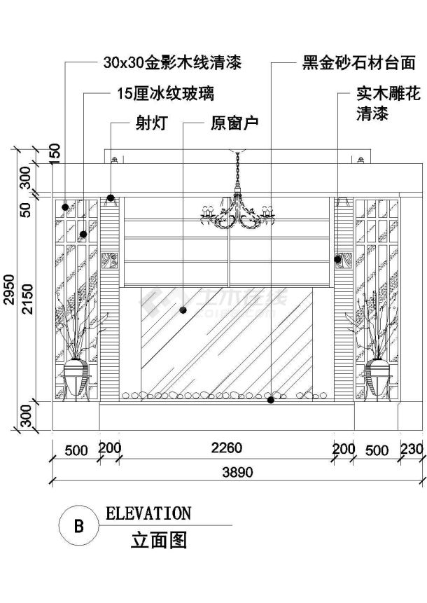 某星级餐厅十二个餐厅包间设计图纸-图二