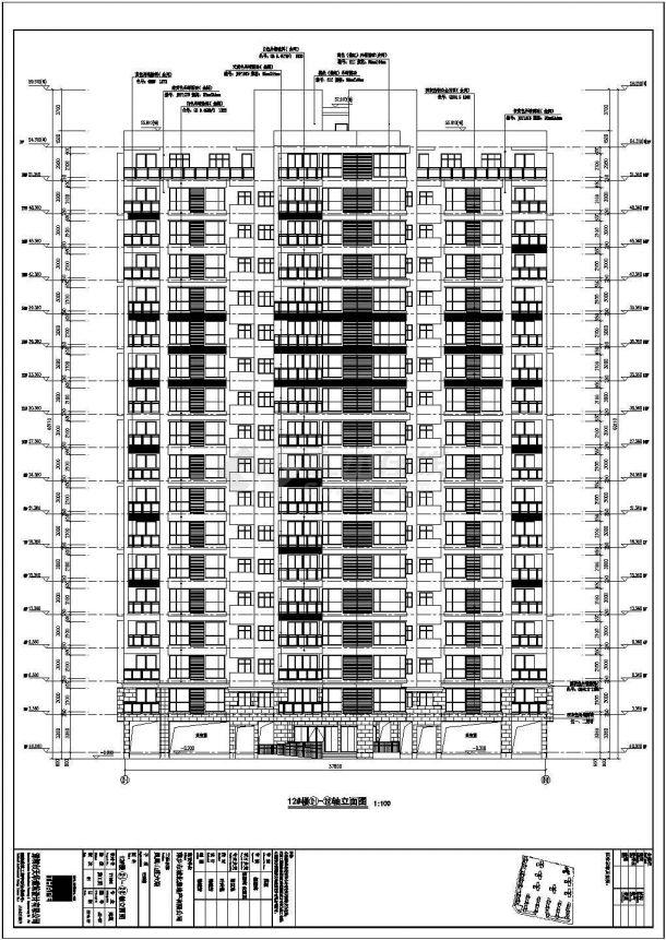 [江西]高层剪力墙结构点式对称布局住宅建筑施工图-图二