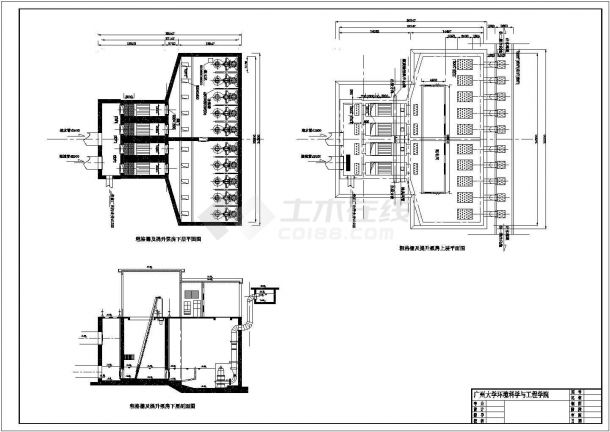 广州某地区的污水厂一期工艺设计规划图纸CAD-图一