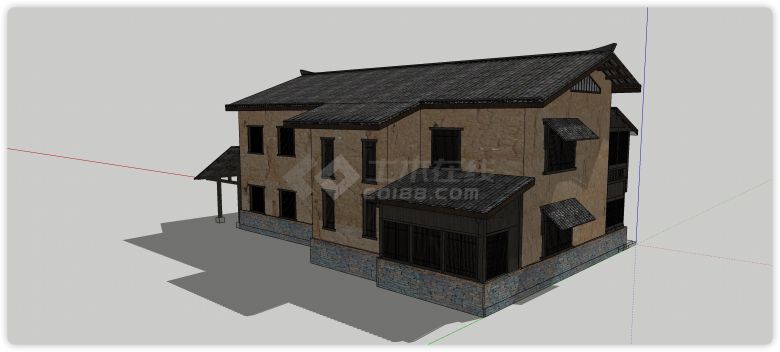农村房屋改造建筑SU模型设计-图二