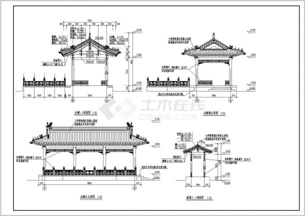 【江苏】某八角亭及朗庭整套施工图-图二