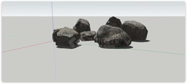 普通立体的石头SU模型-图一