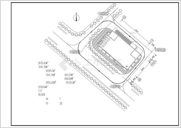 经典高层办公大楼建筑设计cad施工图纸-图二