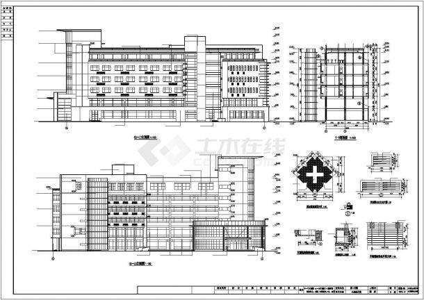 某市第二医院心理综合楼cad施工建筑图纸-图二
