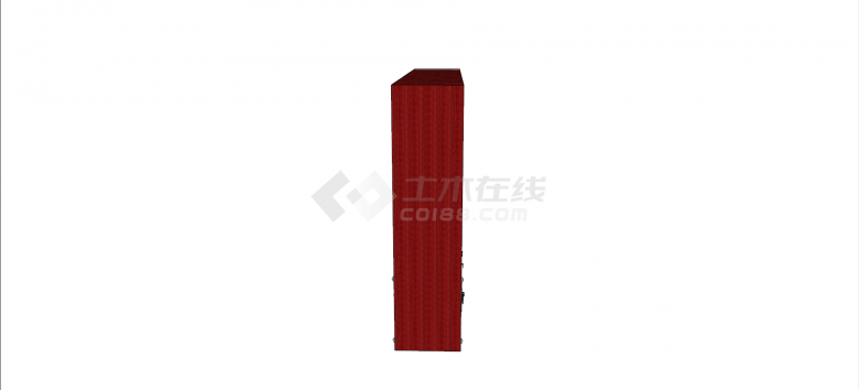 中式红色实木柜子元素构件su模型-图一