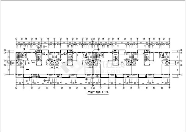 某多层住宅楼建筑CAD施工平立面图纸-图二