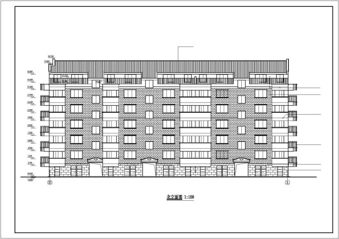 天花小区住宅楼六层住宅建筑CAD设计施工图_图1