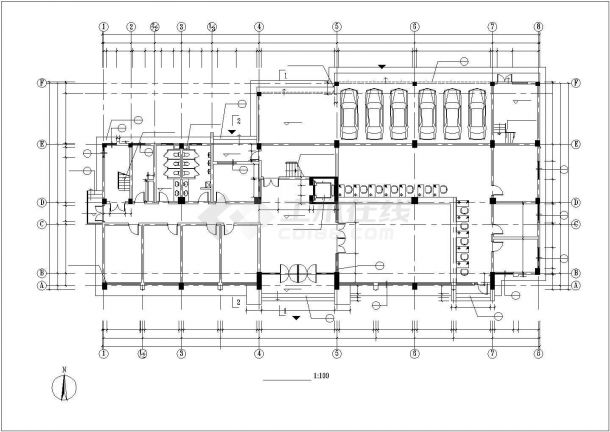某商业办公楼全套建筑设计CAD图纸-图二