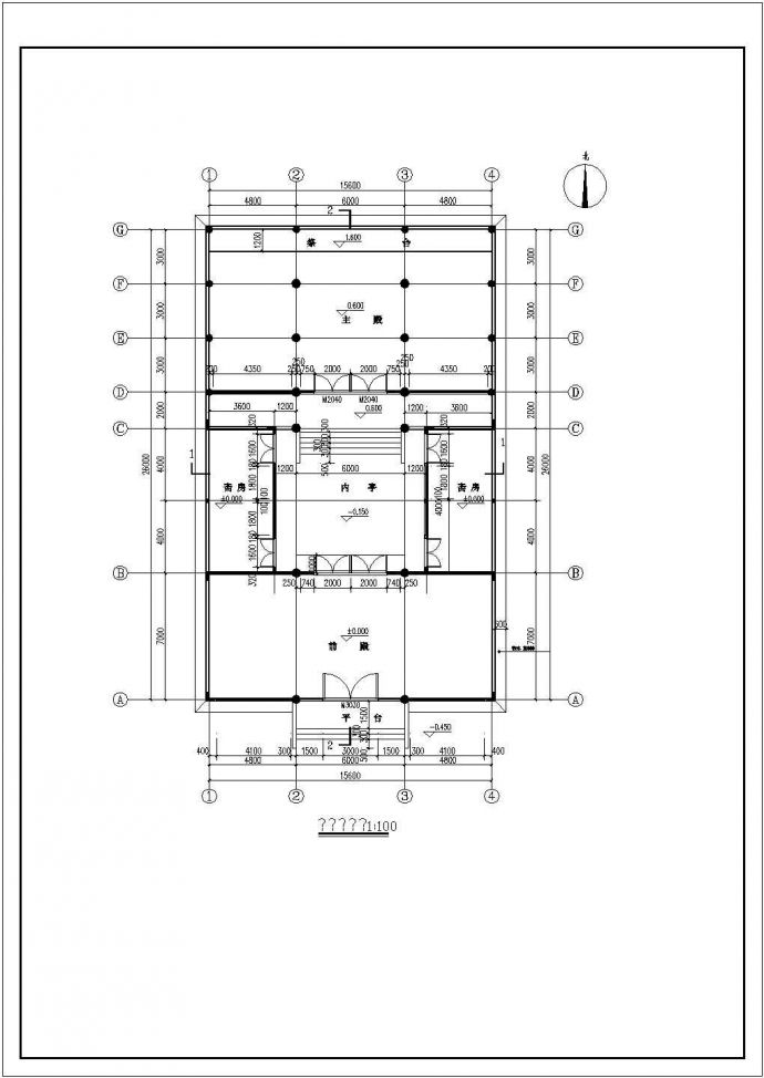 某地村部祠堂建筑、结构设计施工图_图1