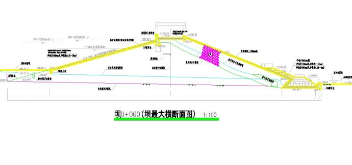 土石坝坝体结构监测溢洪道cad结构图_图1