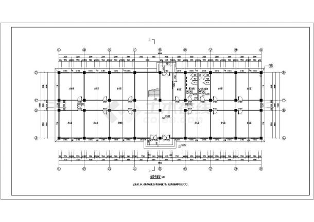 6层办公楼框架结构建筑施工立剖面CAD参考详图-图二