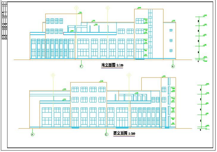 三层框架结构酒店建筑cad施工图