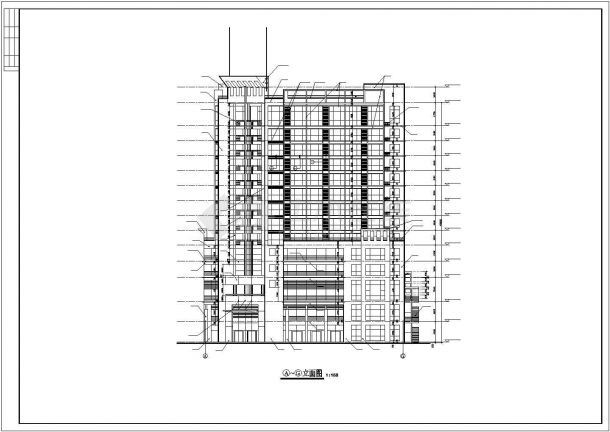 某商务广场建筑施工CAD规划图-图二