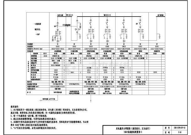 中国南方电网10kV及以下业扩受电工程典型设计图集（2014）CAD版 03第三部分 高压系统接线配置图(一）-图一