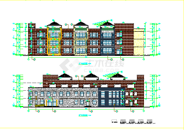 三层砼框架结构幼儿园建筑结构施工图纸-图二