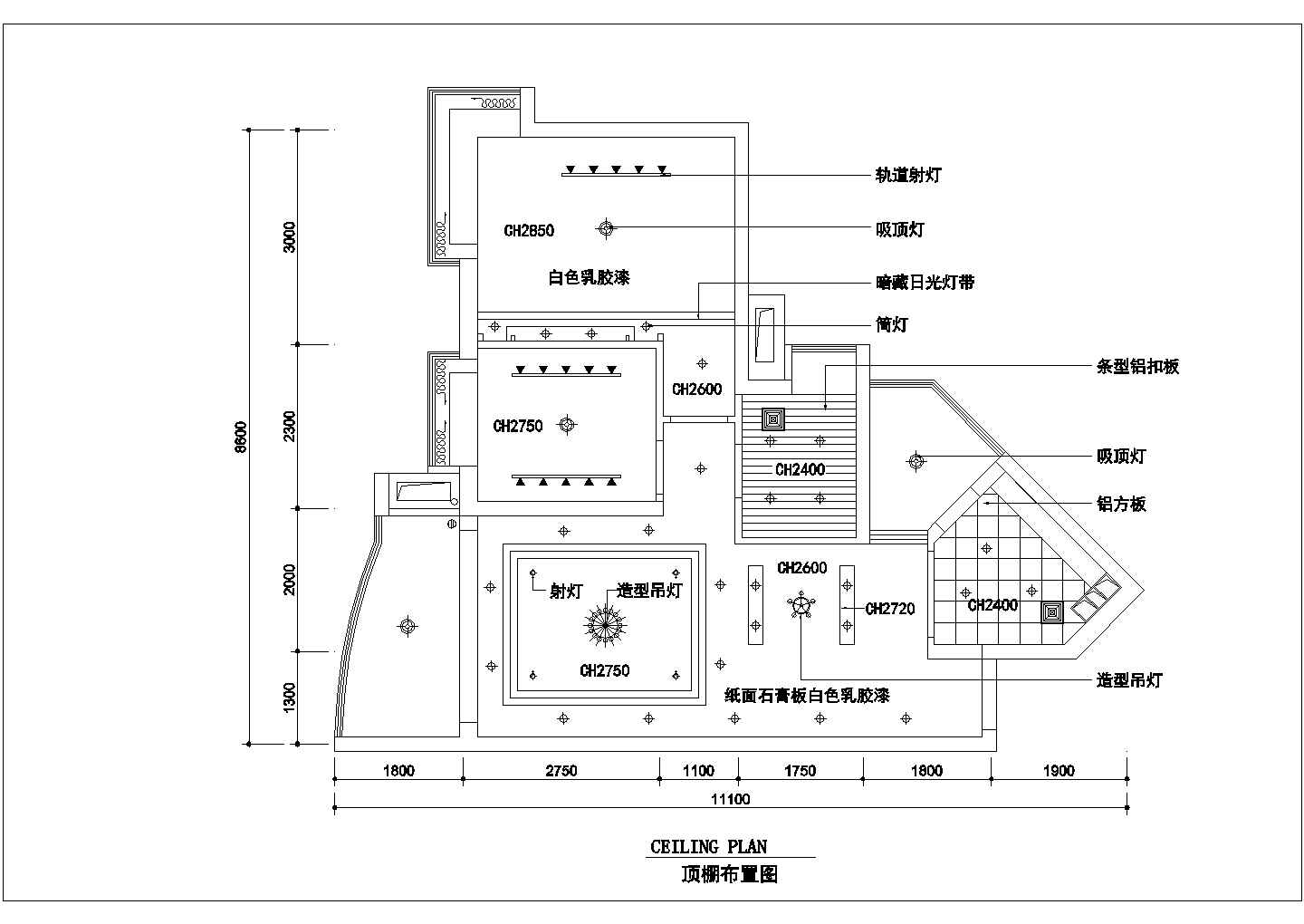 经典户型室内装修cad施工平面图