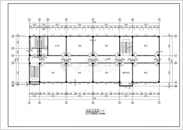 3341.67平米五层框架结构教学楼建筑结构施工图（共15张）-图一