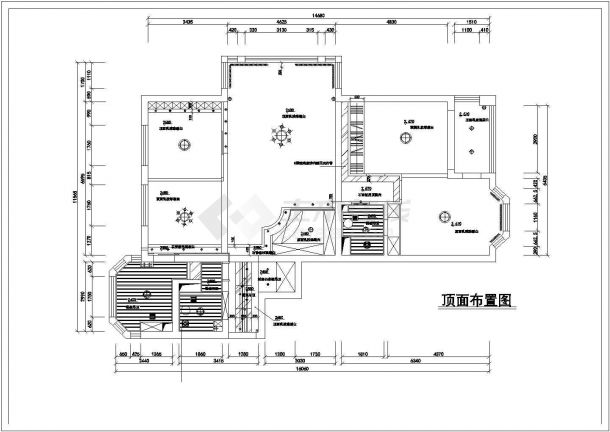 两室家居装饰cad整套施工设计图纸-图二