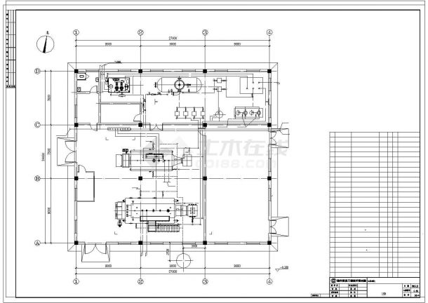 10吨重量锅炉房设计施工CAD竣工图-图二