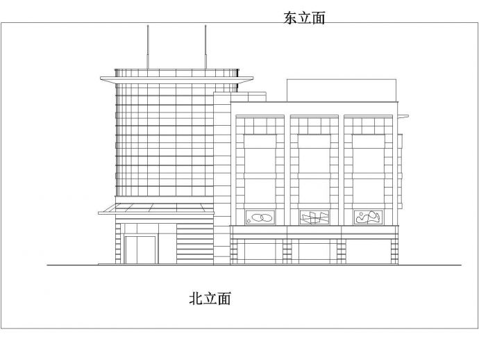岳堤某超市建筑设计方案CAD图_图1