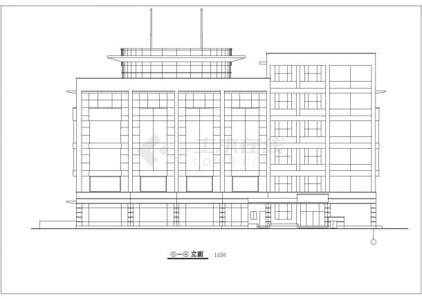 岳堤某超市建筑设计方案CAD图-图二