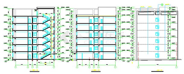 某精致框架结构宿舍楼建筑设计CAD平面布置图-图一