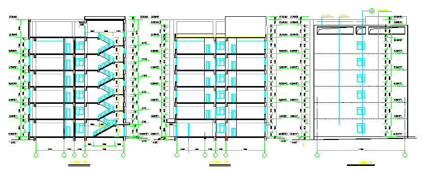 某精致框架结构宿舍楼建筑设计CAD平面布置图