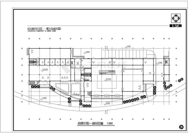 某生态社区住宅建筑楼cad方案设计图-图二