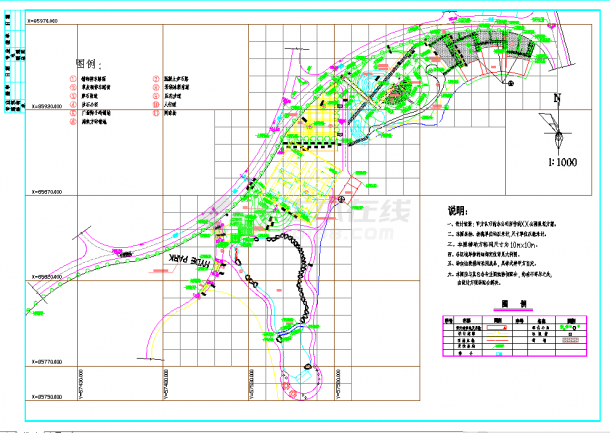 公园精美绿化设计CAD布置图-图一