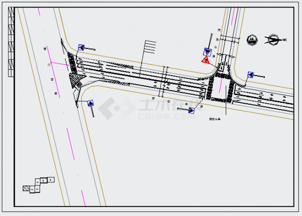 次干路交通工程CAD图-图一