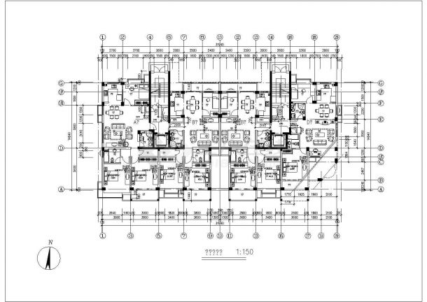 某市经济适用住房建筑CAD施工设计图-图二