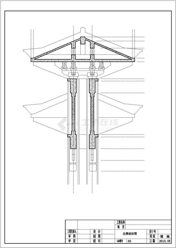 精美仿古街牌楼建筑CAD套图-图二