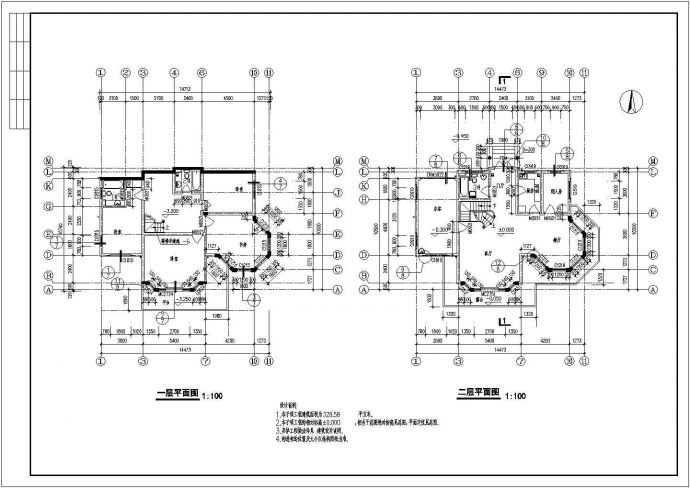 某地区三层别墅CAD设计方案图_图1