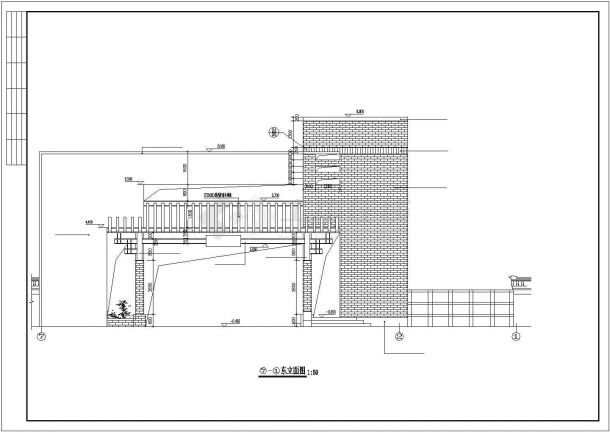 水木清华小区大门全套CAD建筑施工图-图二
